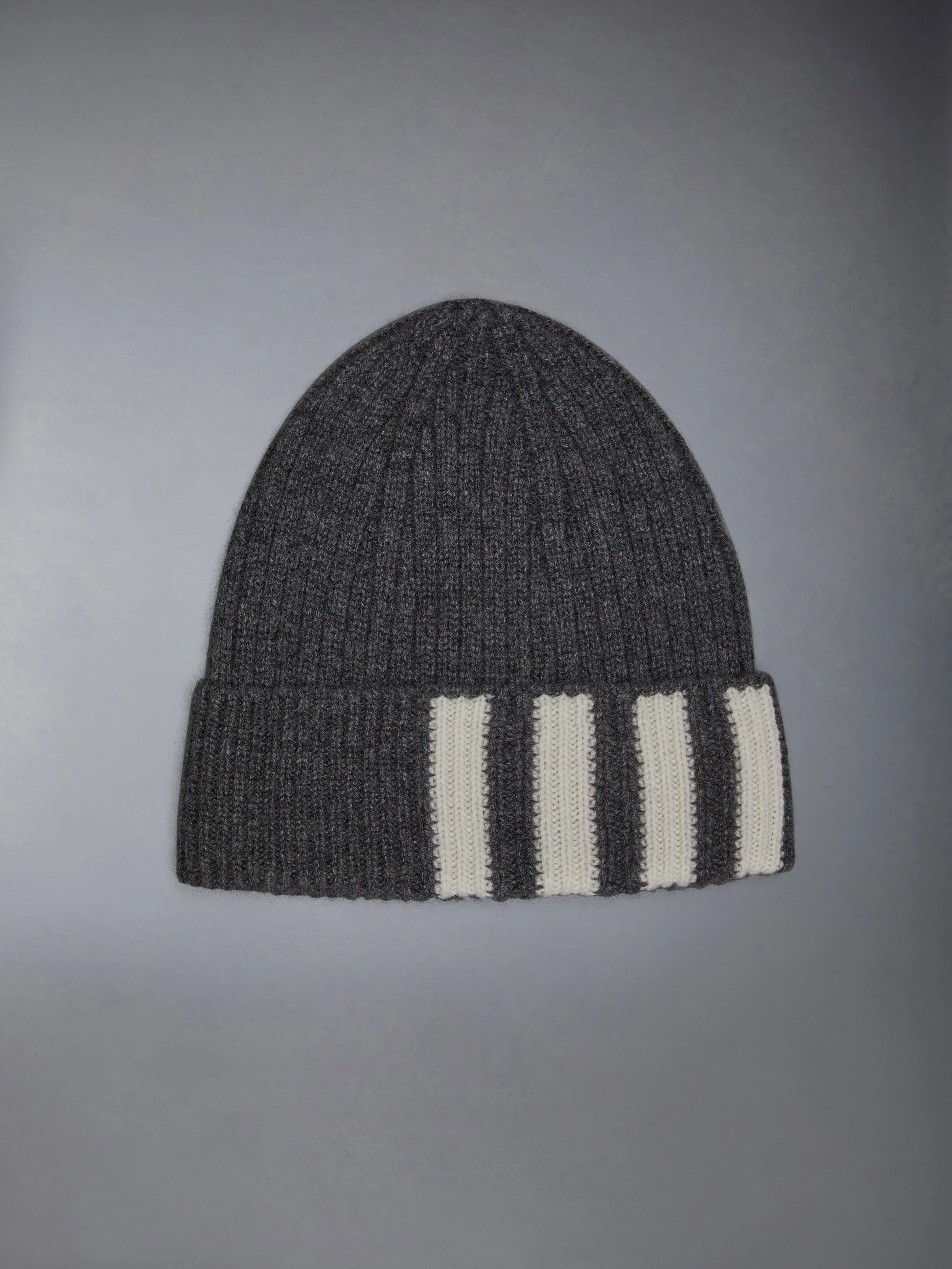 4-Bar stripe cashmere rib beanie - 1