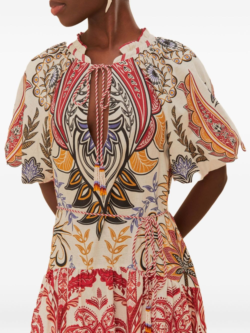 paisley-motif midi dress - 4