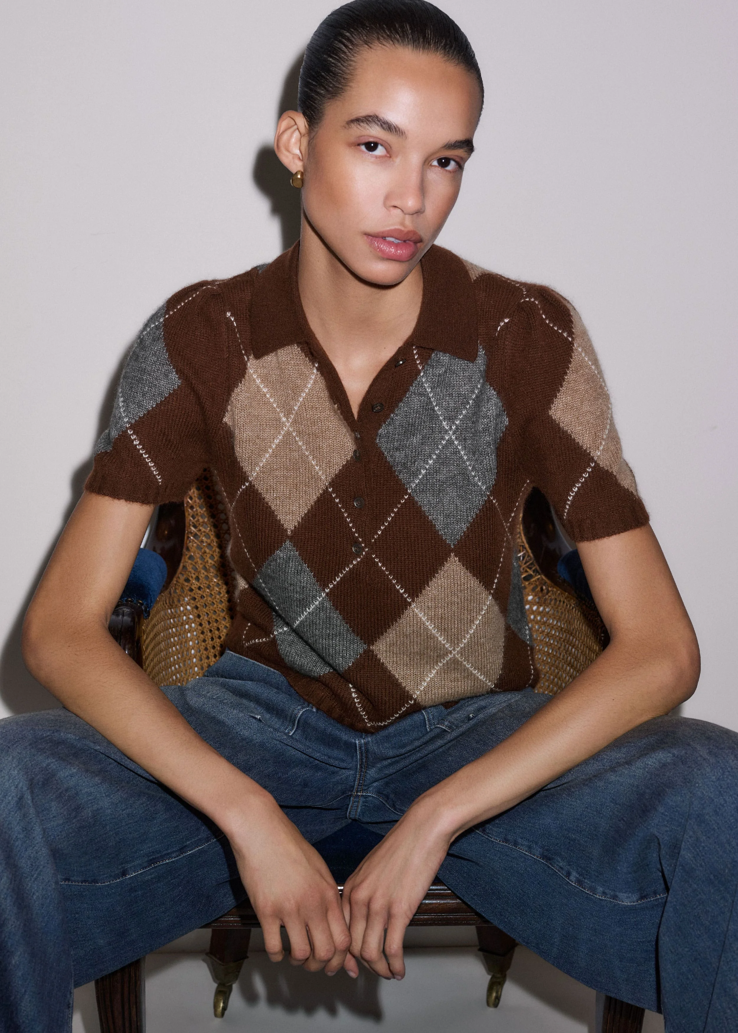 Pouf Sleeve Knit Tee - 1