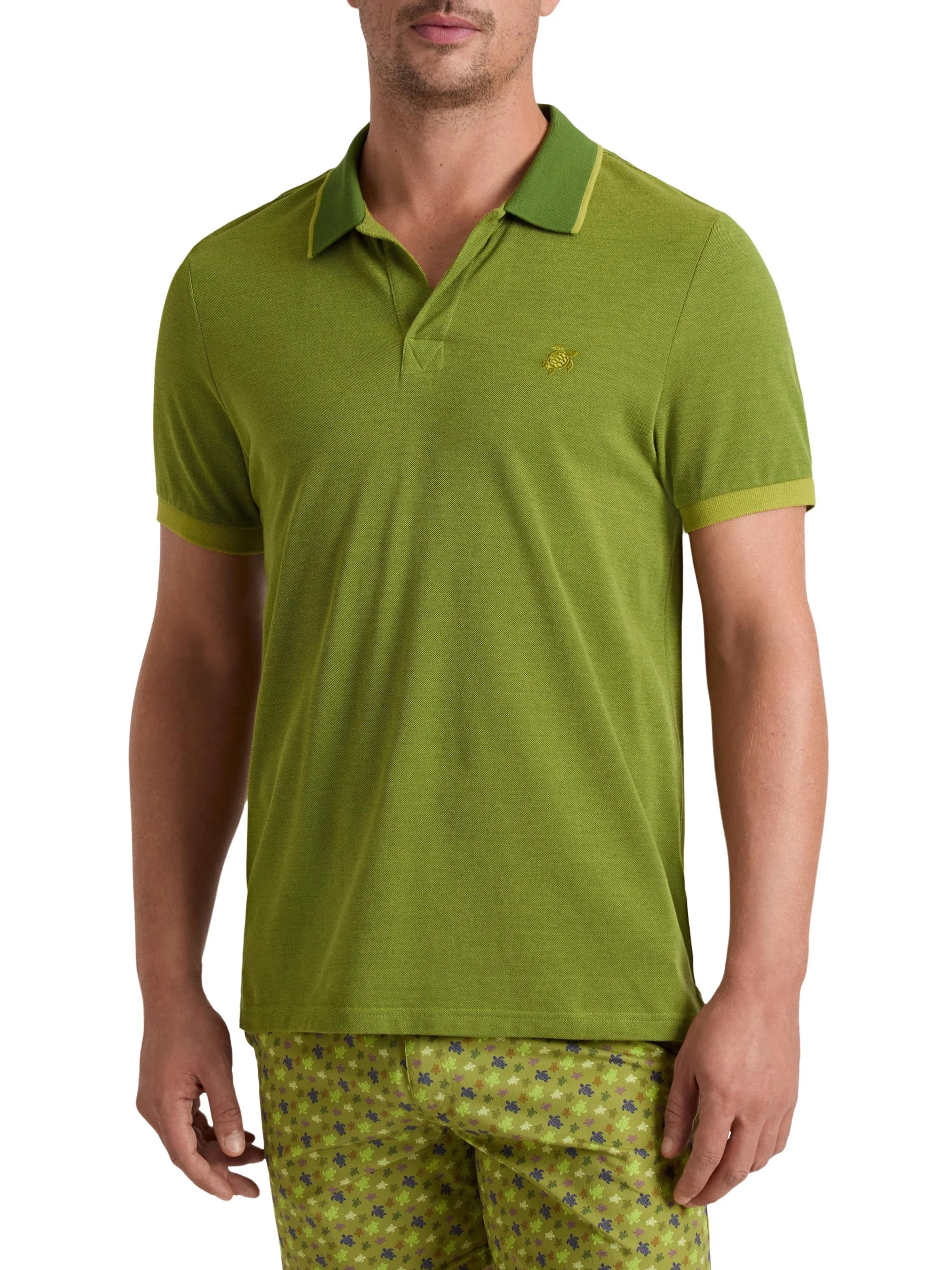 Men's Cotton Polo Shirt - Jungle Green - 1
