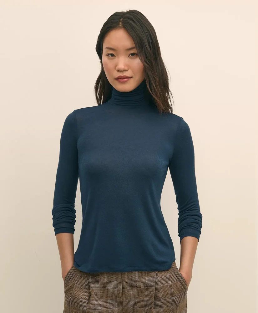 Lightweight Modal Cashmere Turtleneck - 1