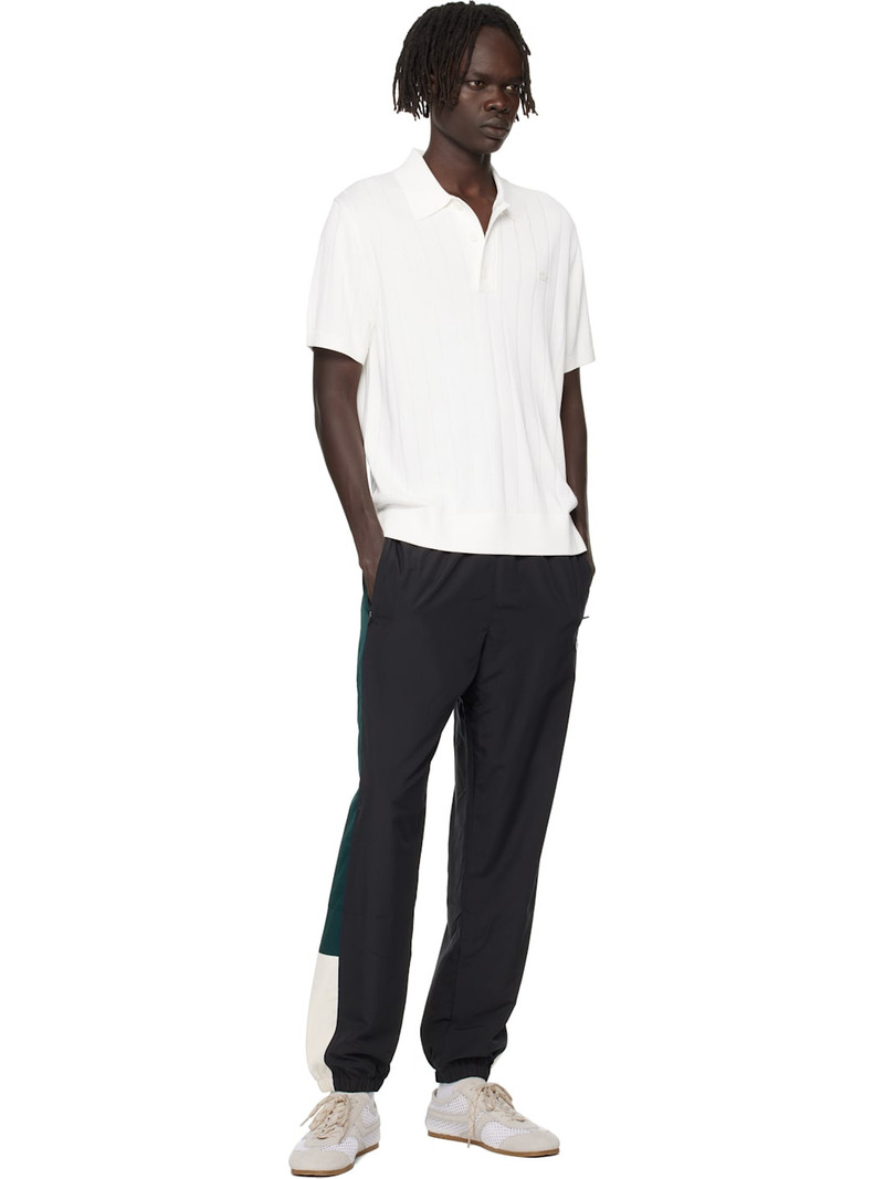 LACOSTE White Fluid Ribbed Knit Polo outlook
