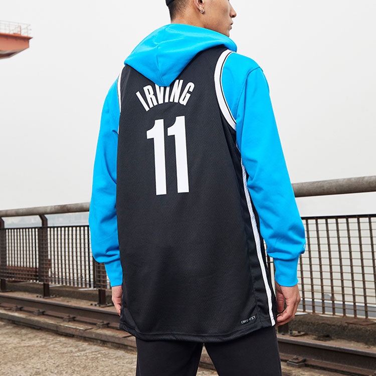 Men's Nike NBA Retro Basketball Jersey/Vest SW Fan Edition Brooklyn Nets Kyrie Irving No. 11 Black D - 4