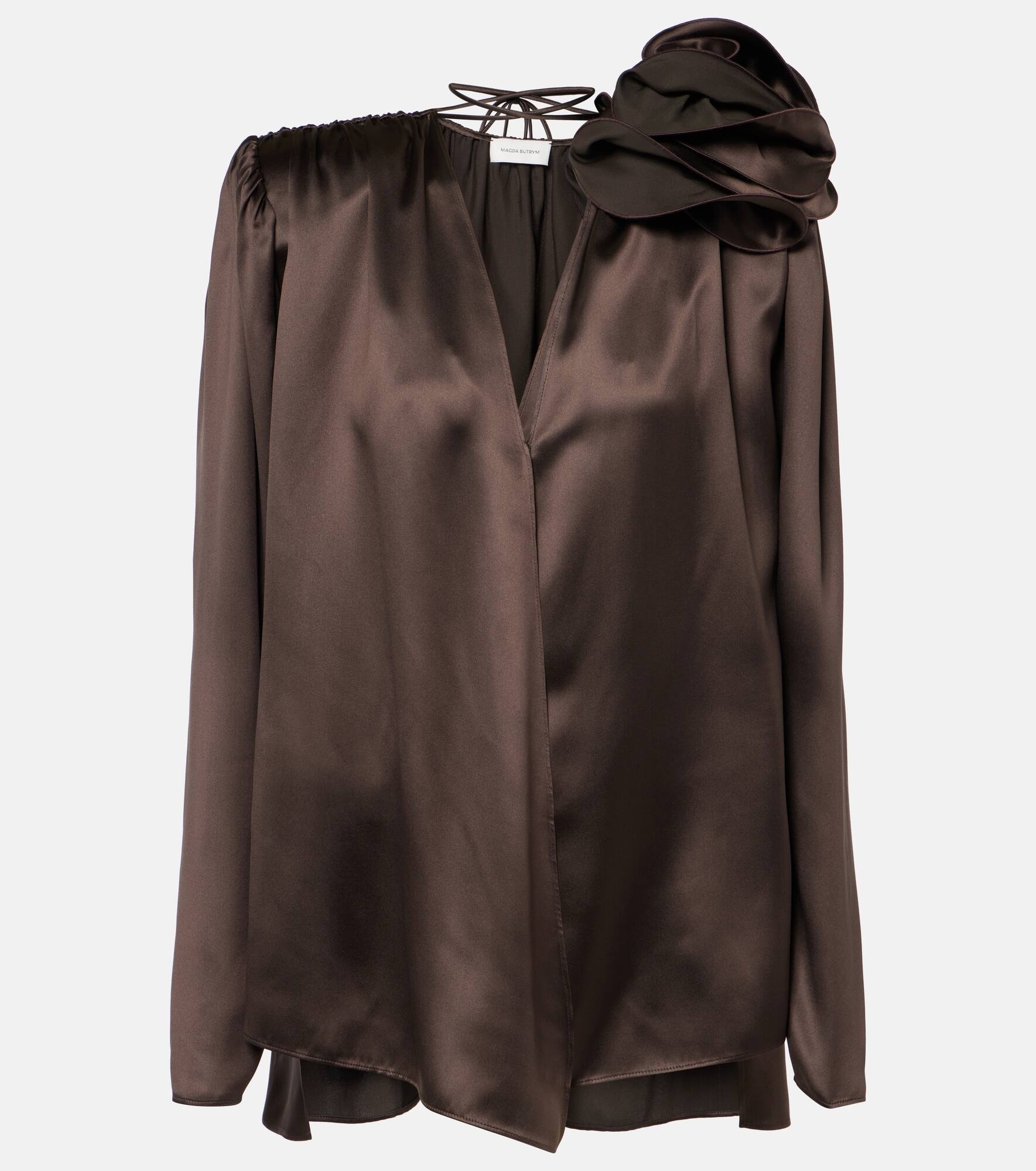 Silk-blend satin blouse - 1