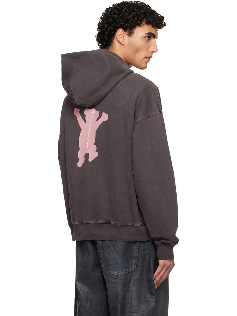 Gray Pigment New Teddy Logo Hoodie 3