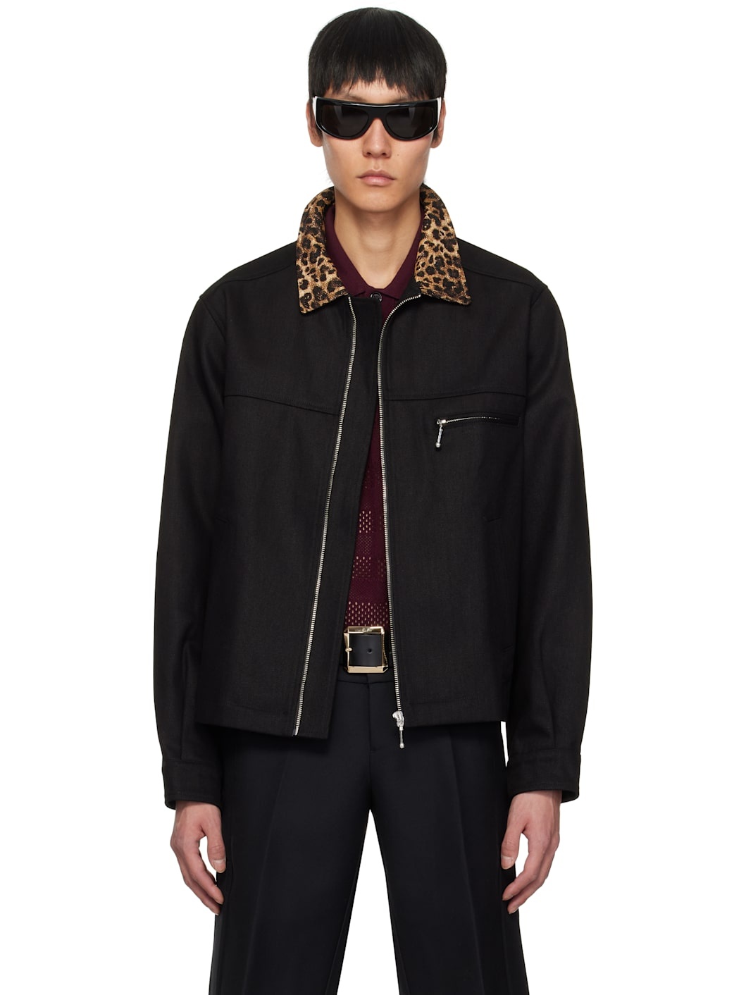 Black Organic Denim Utility Jacket - 1