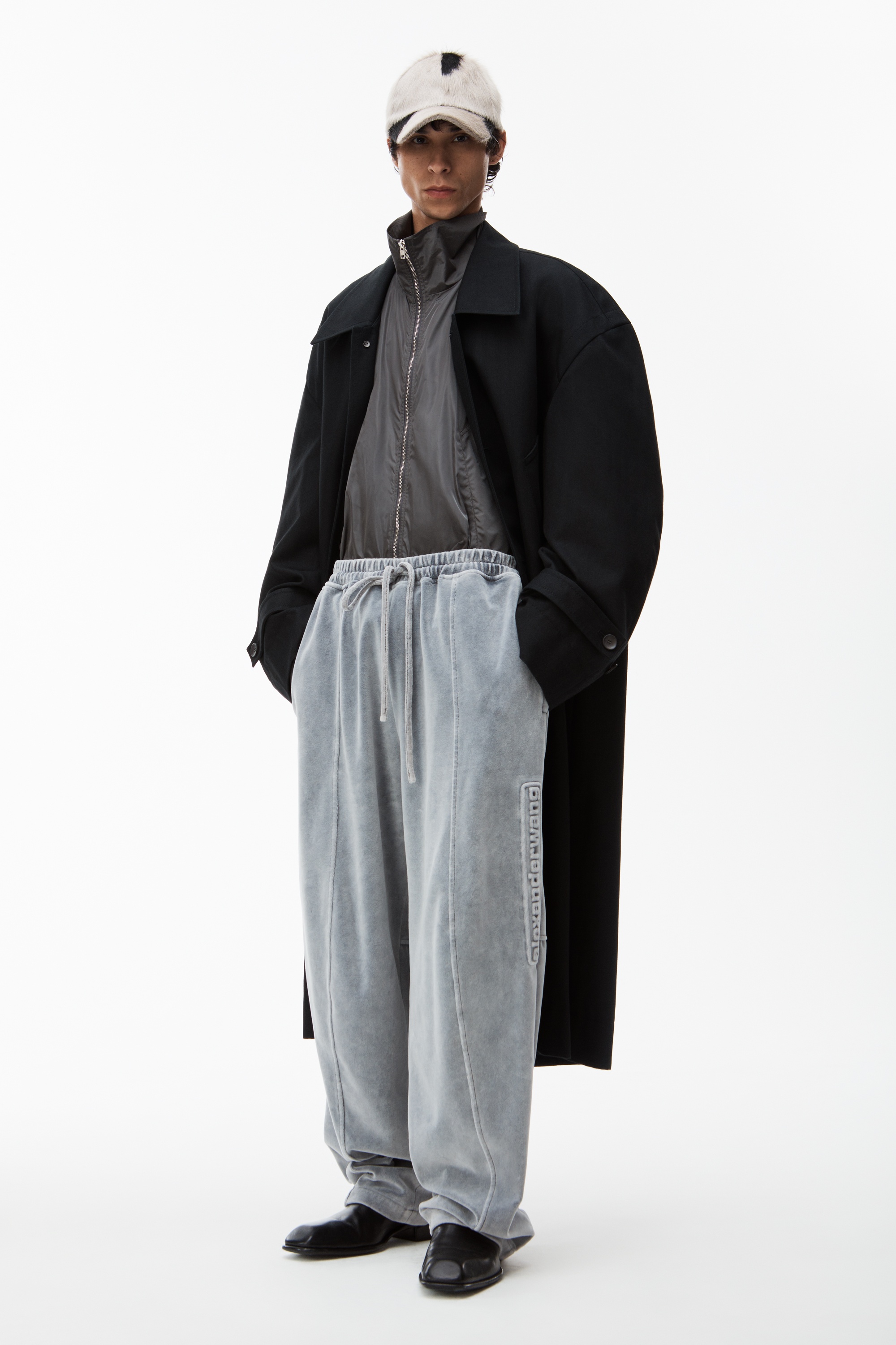 logo track pant in velour - 2