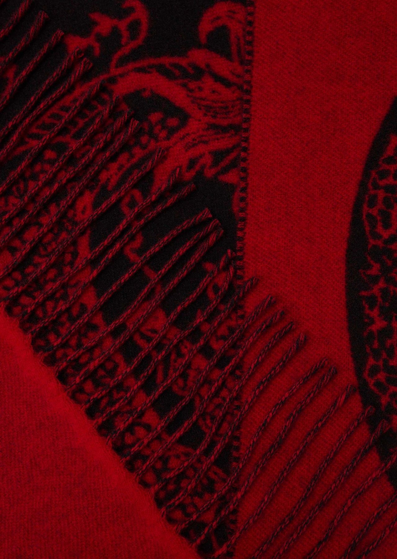 virgin-wool scarf with jacquard dragon - 2