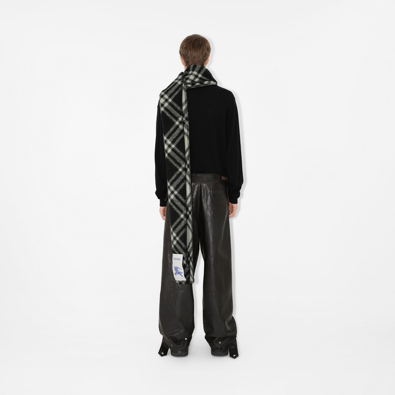 빈티지 체크 모직 scarf 4