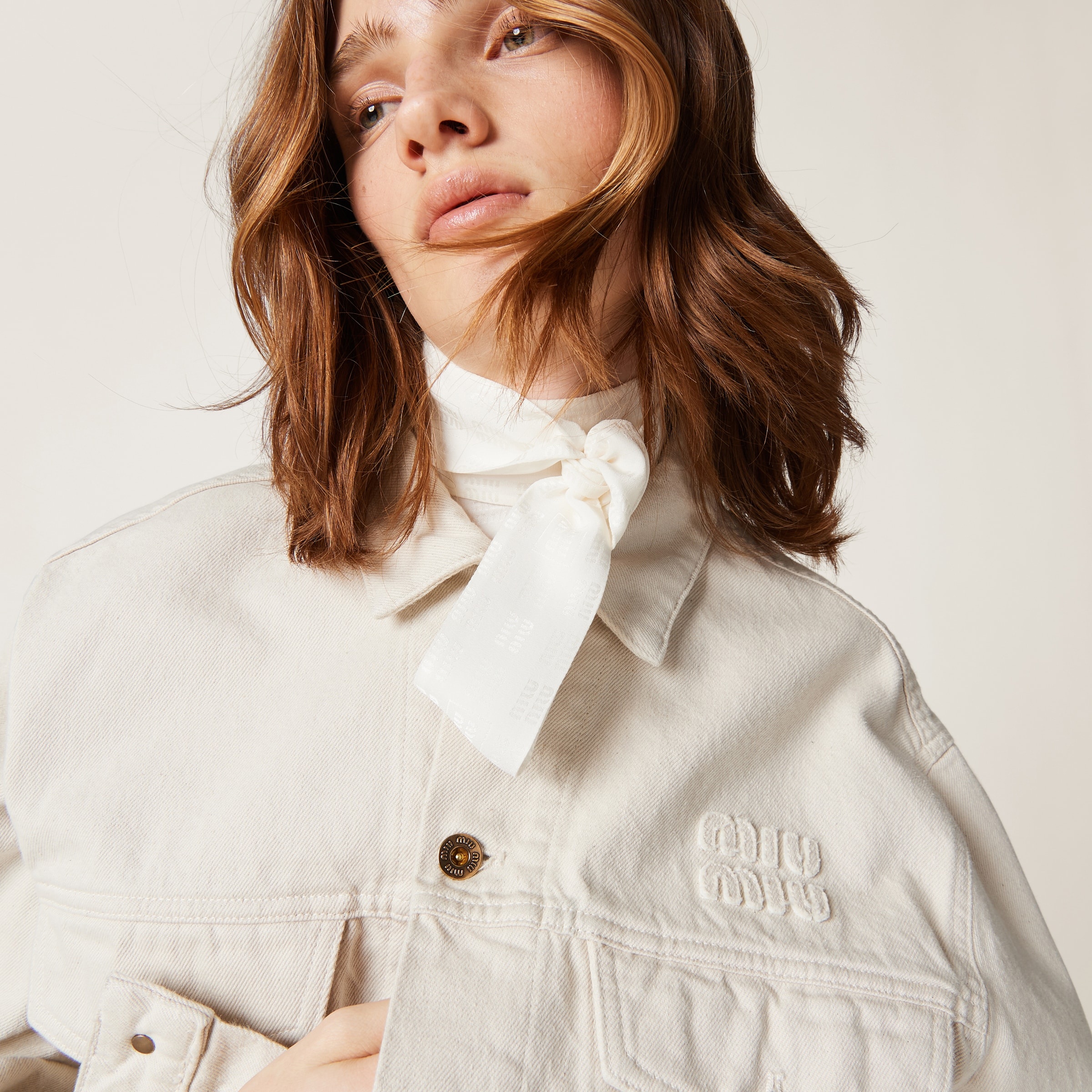 Ecru denim jacket - 5