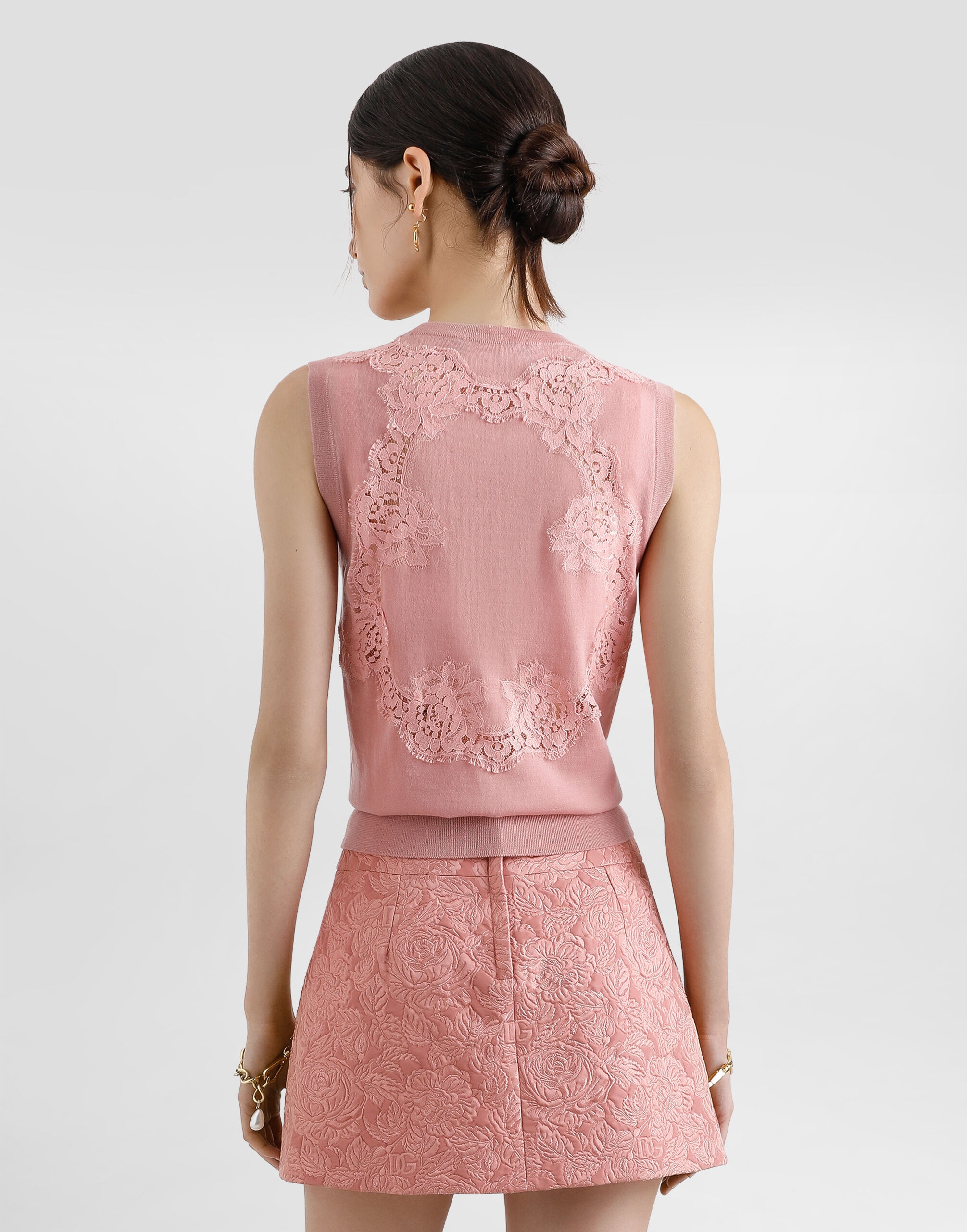 Wool tank top with lace inlay - 5