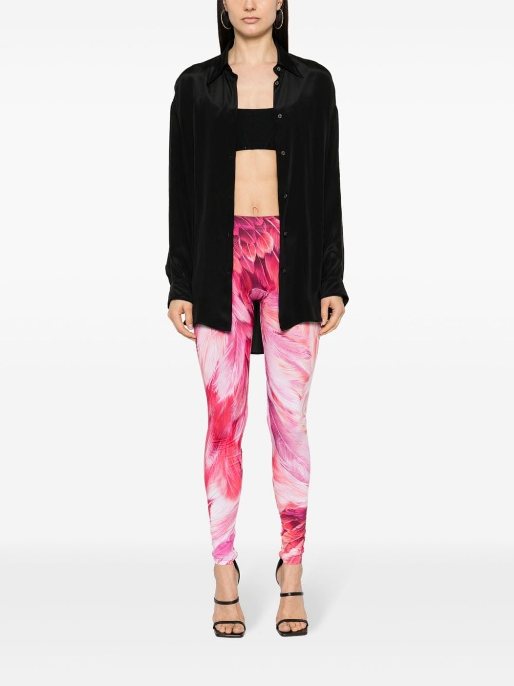 plumage-print leggings - 2
