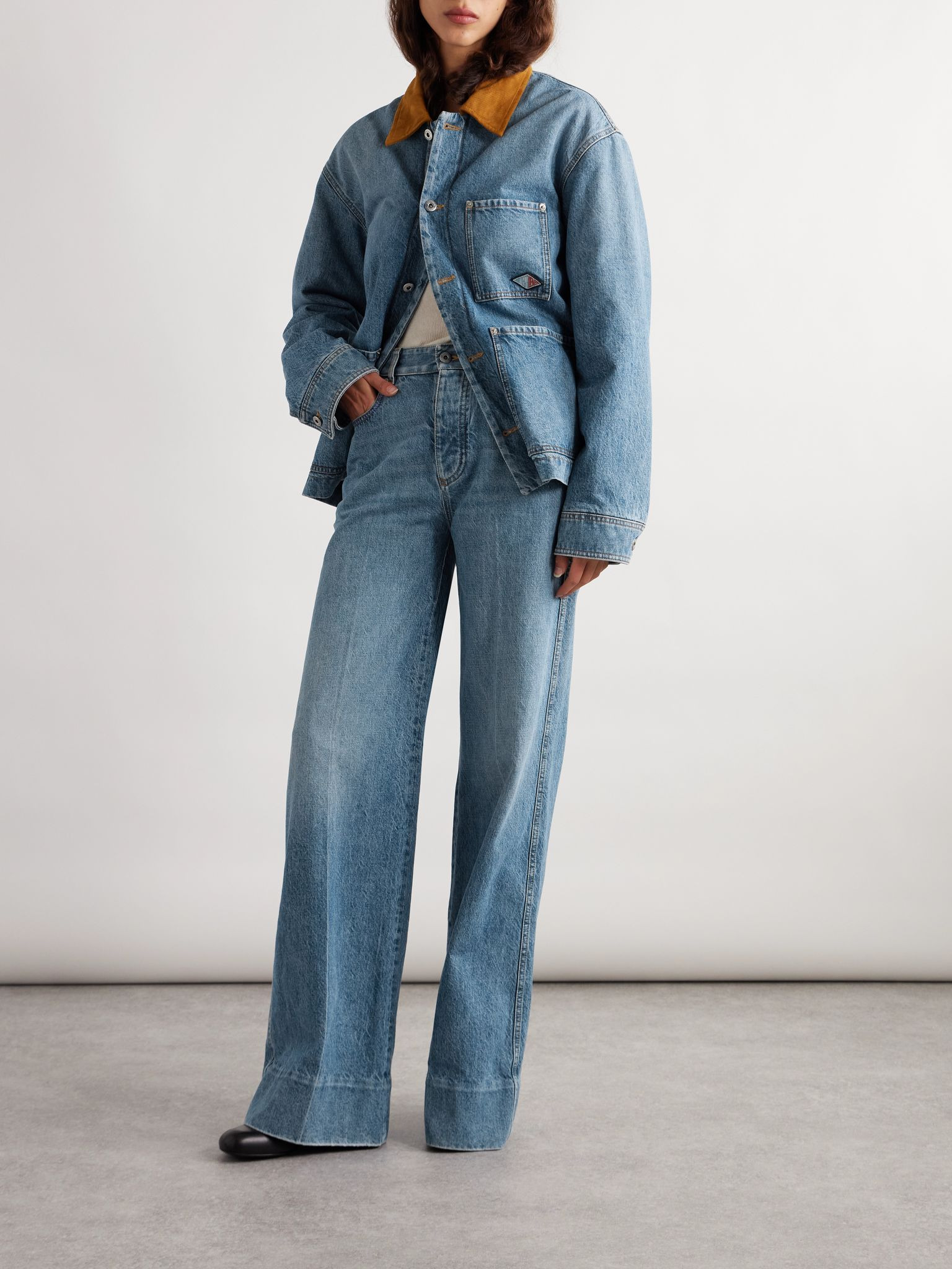 High-rise straight-leg jeans Mid denim - 2