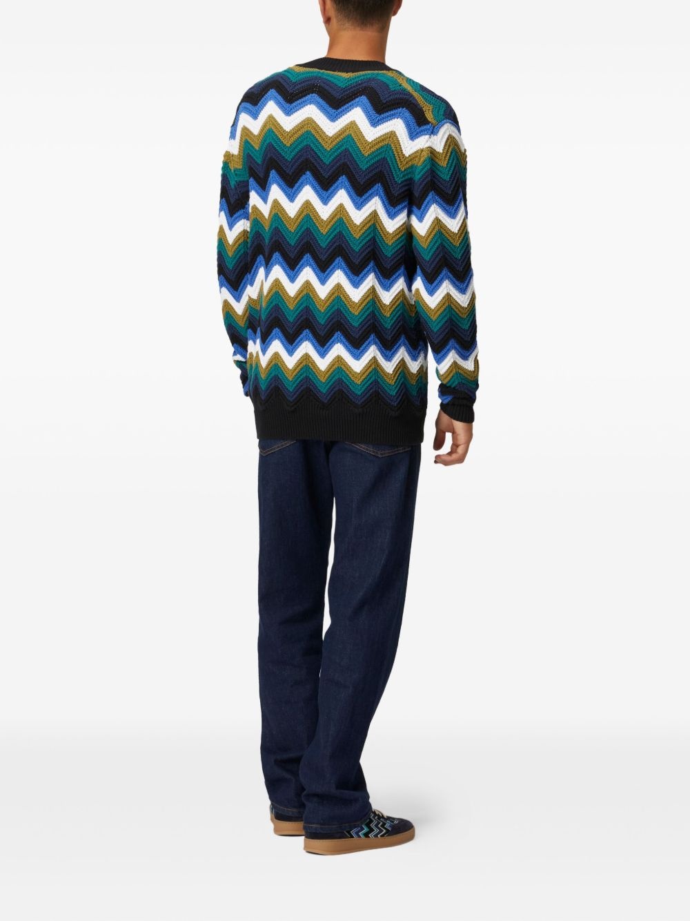 chevron-knit cardigan - 3