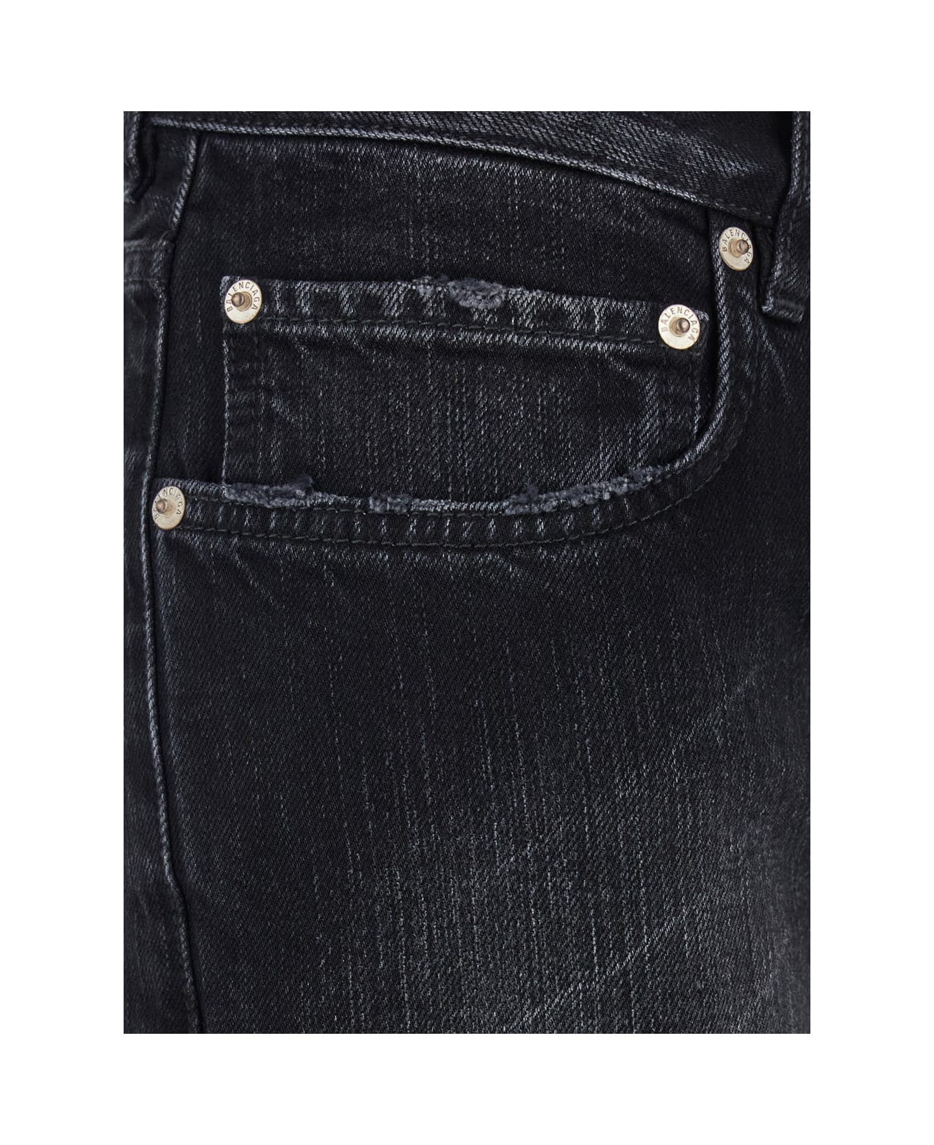 Black Jeans With Faded Effect And Wide Legi N Denim Woman - 3
