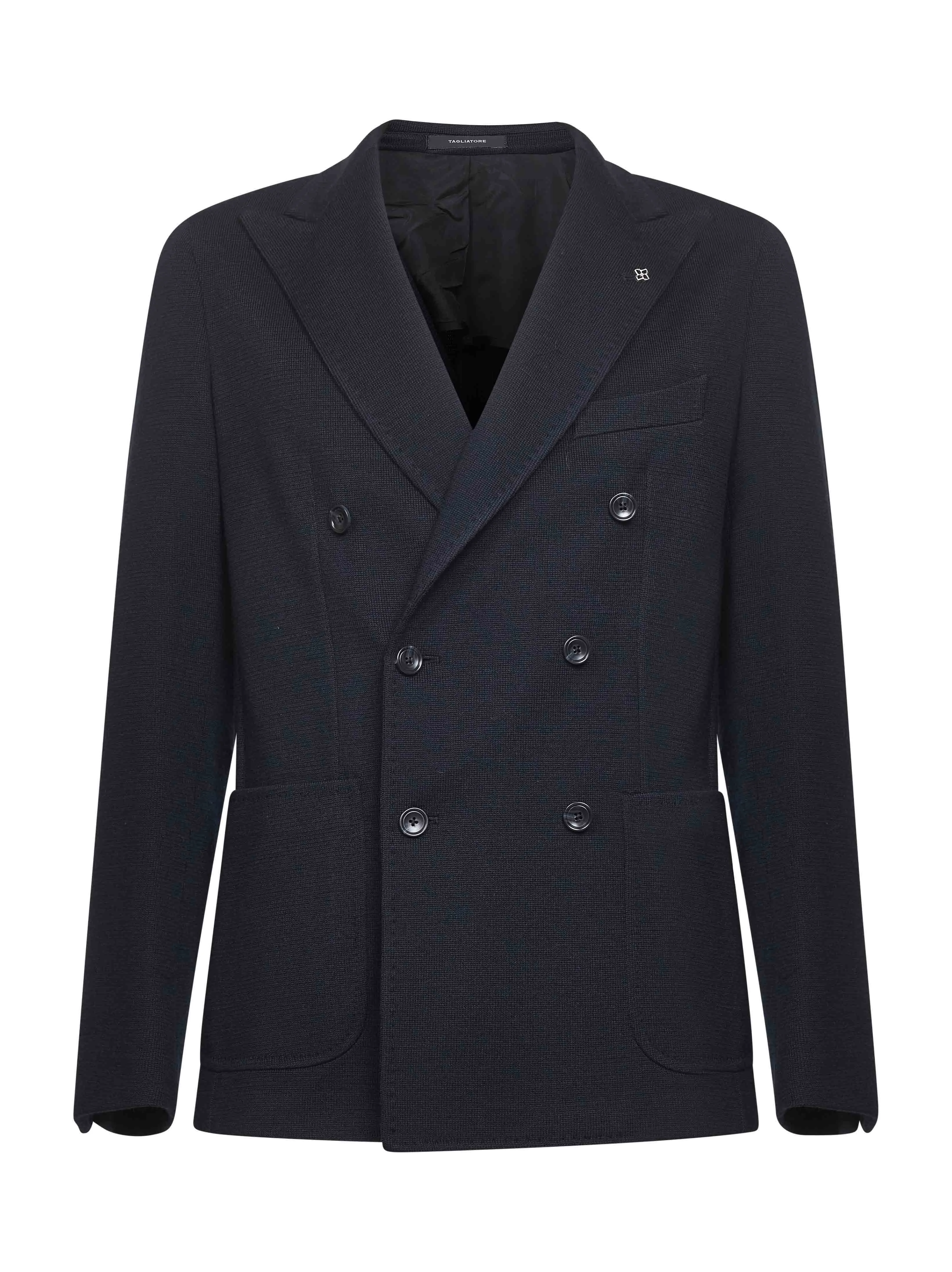 Tagliatore Men Blue Jersey Montecarlo Double-Breasted Blazer - 1