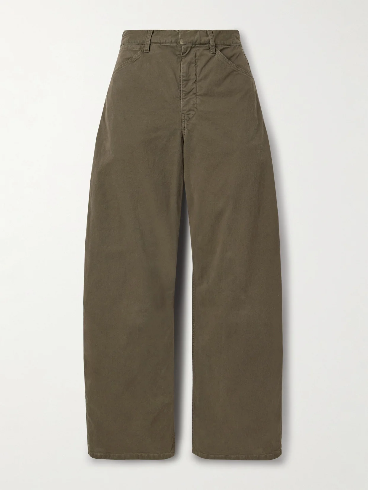 Tribeca Brushed Cotton-blend Twill Barrel-leg Pants - 1