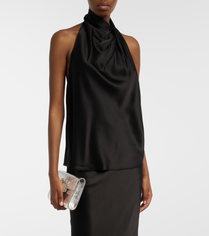 THE SEI Halterneck silk satin top outlook