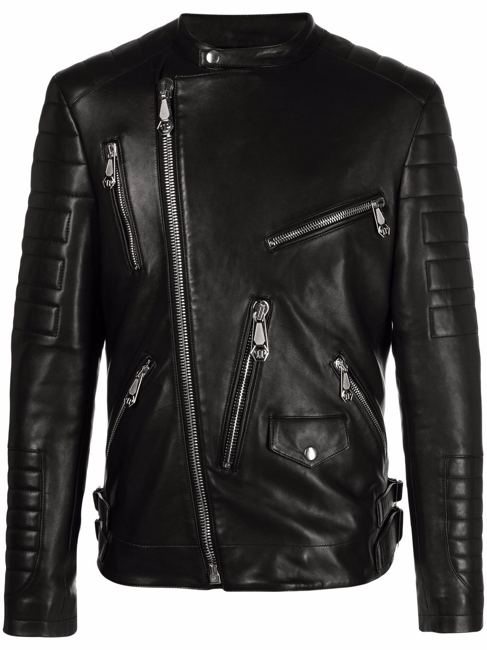 leather biker jacket - 1