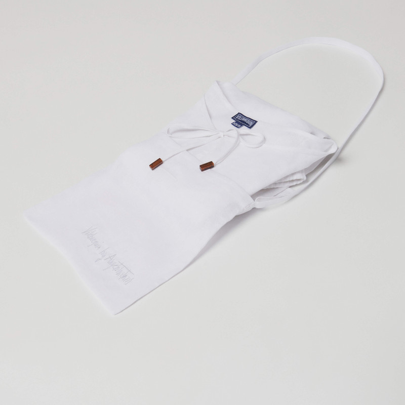 Women White Linen Square Dress- Vilebrequin x Angelo Tarlazzi 7