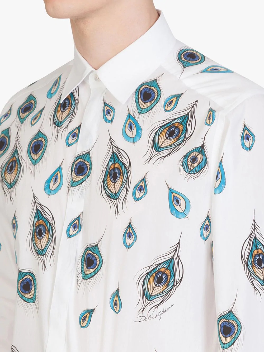 Peacock-print long-sleeve shirt - 5