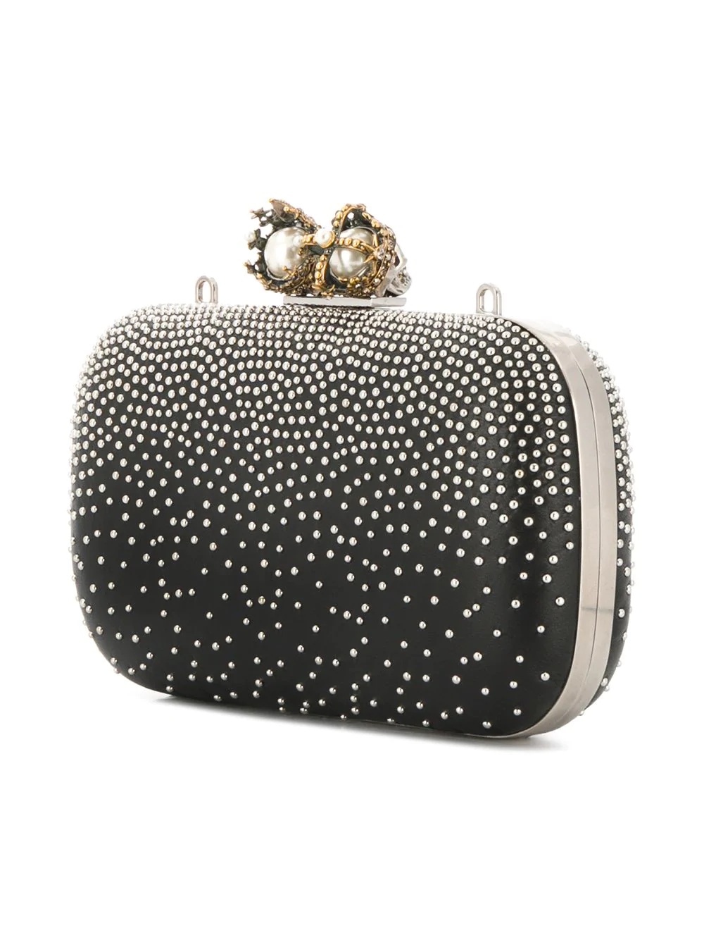 studded skull embellished clutch - 3