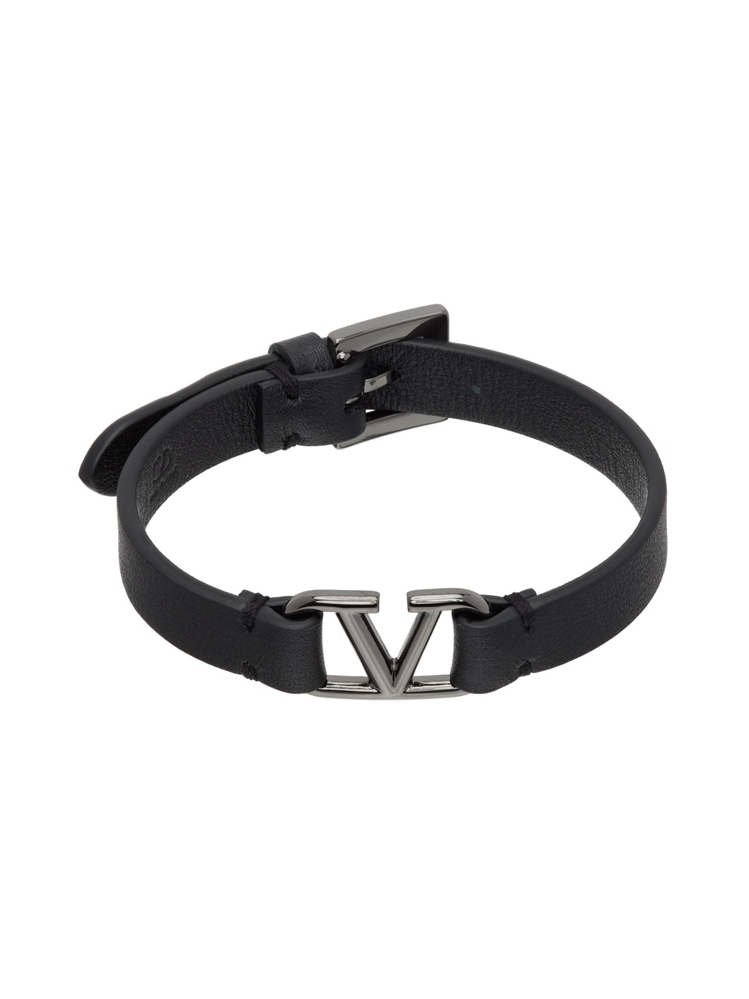 Black VLogo Signature Calfskin Bracelet - 1