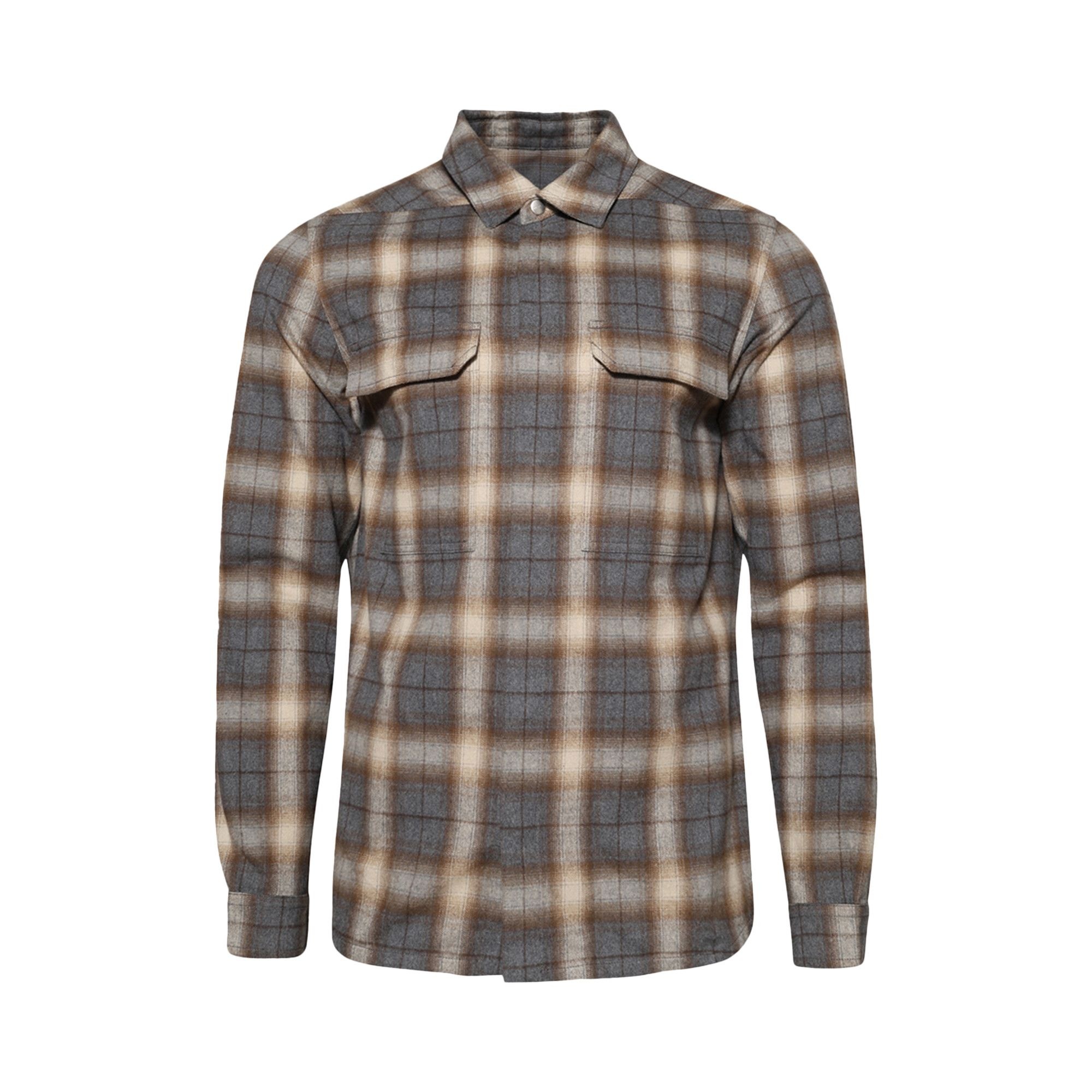 Rick Owens Plaid Outershirt 'Grey Plaid' - 1