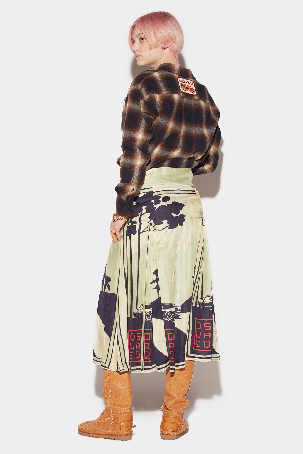 PLEATED MIDI SKIRT - 4