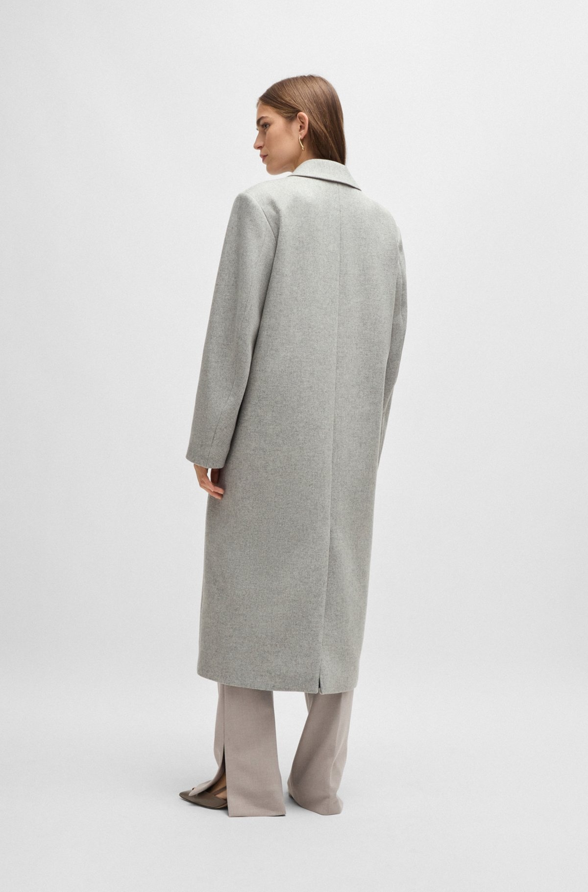 OVERSIZE-FIT COAT IN WOOL WITH CASHMERE - 4
