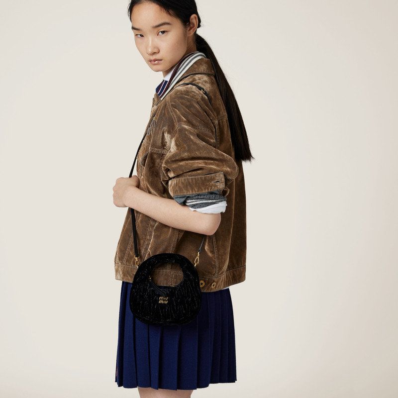 Miu Miu Wander velvet hobo mini bag outlook