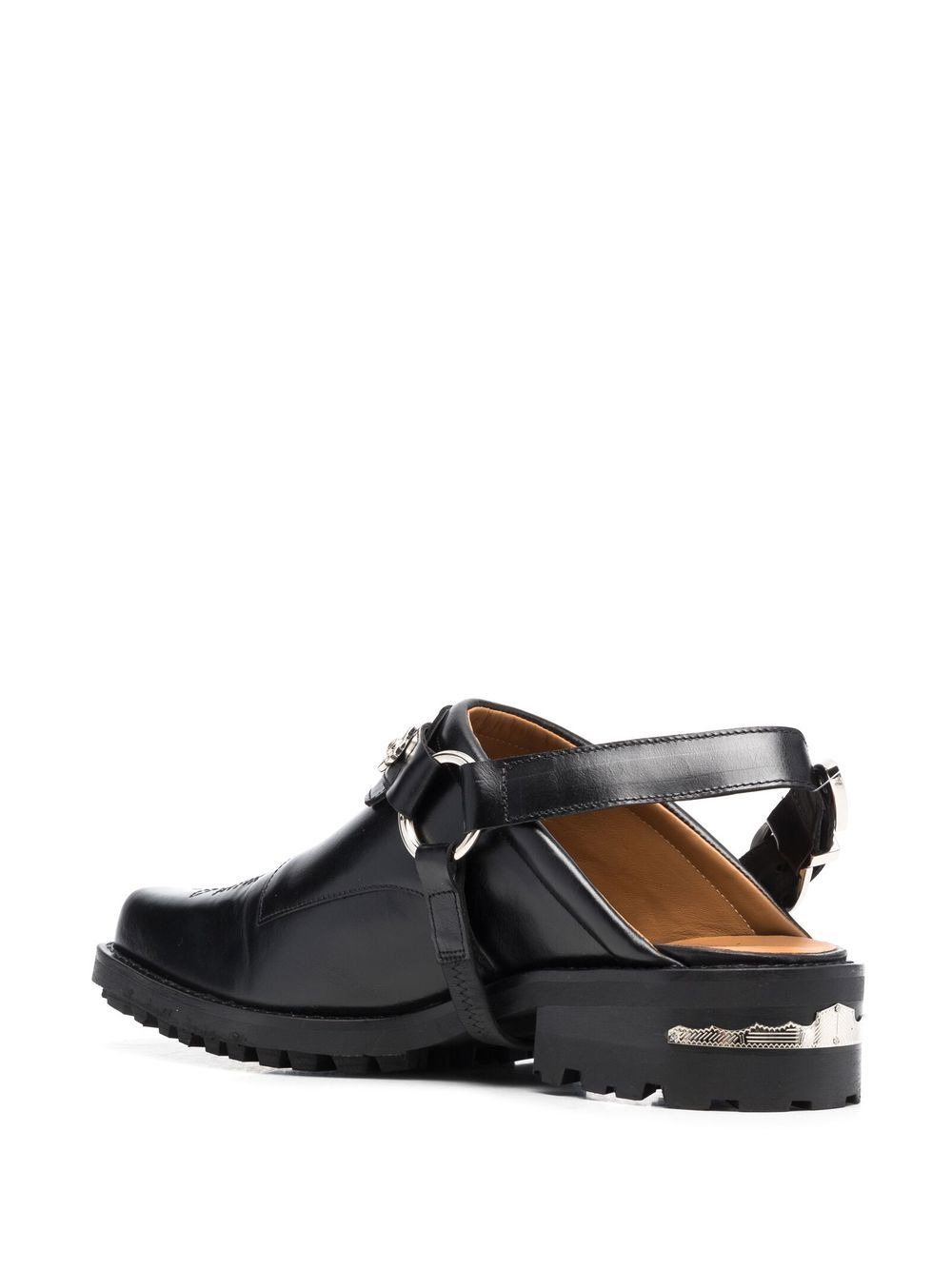 leather slingback loafers - 3
