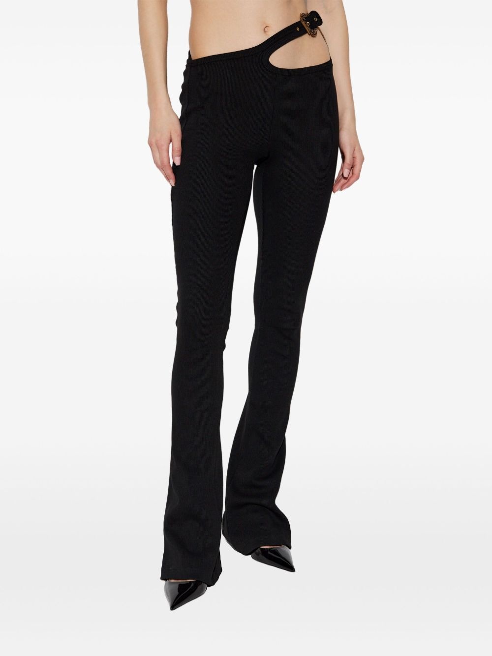 stretch-cotton flared pants - 3