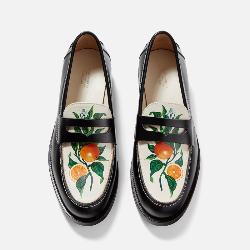 Wilde Hand-Painted Orange Penny Loafer - Men's 1