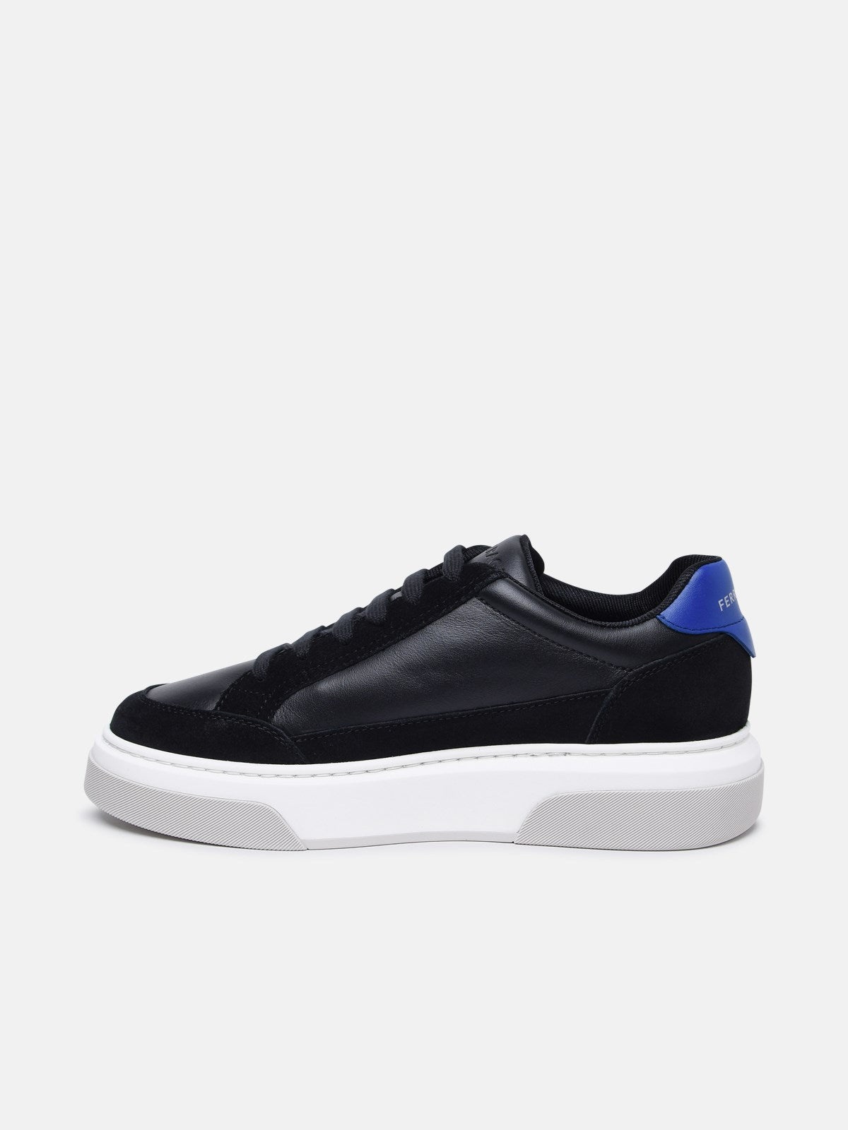 Ferragamo Men Cassina' Black Leather Blend Sneakers - 2