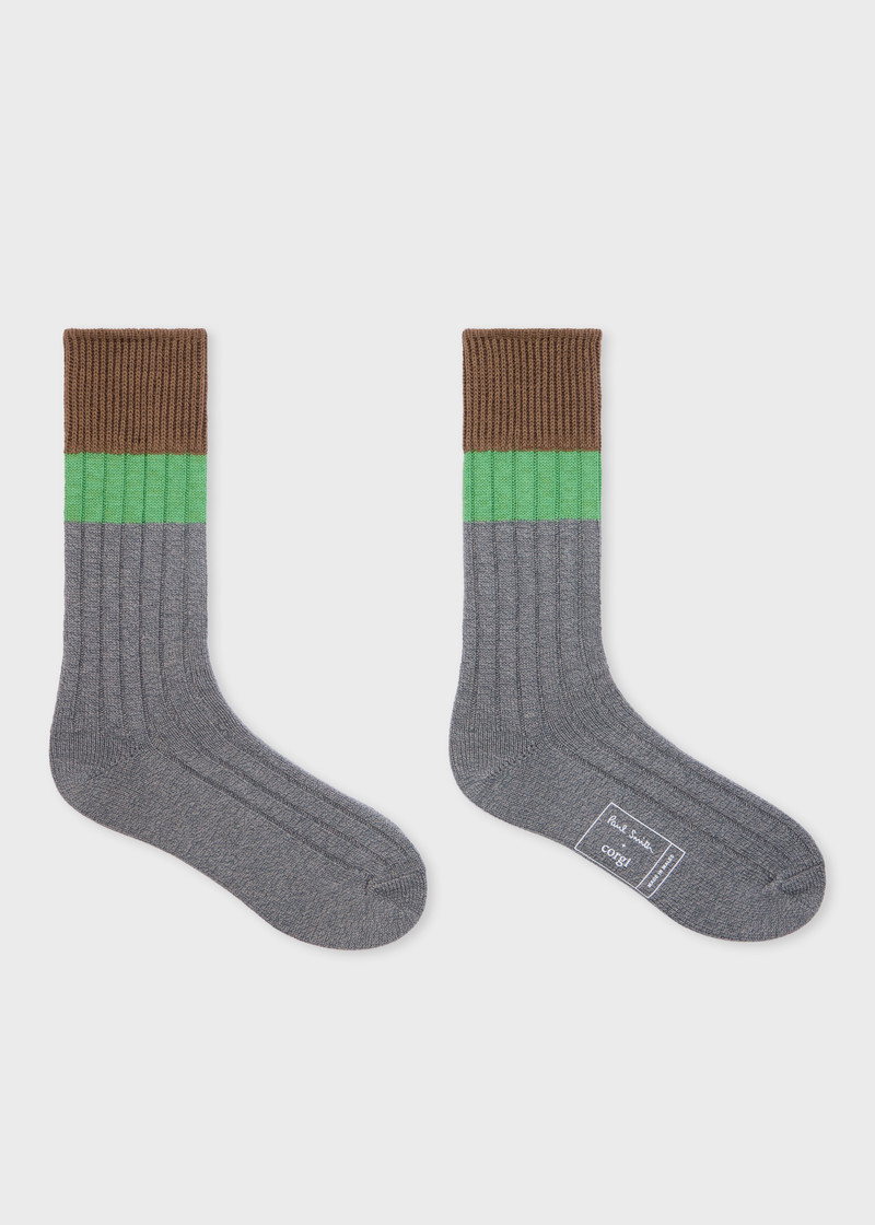 Paul Smith Green and Grey Cotton Socks outlook