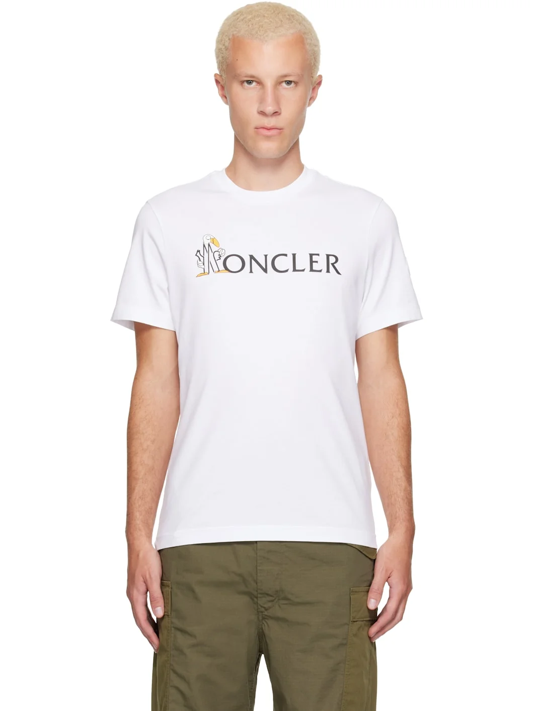 White Logo Cotton T-shirt - 1
