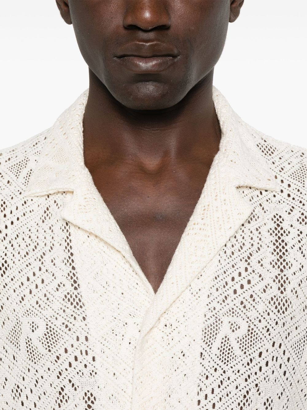 all-over crochet shirt - 4