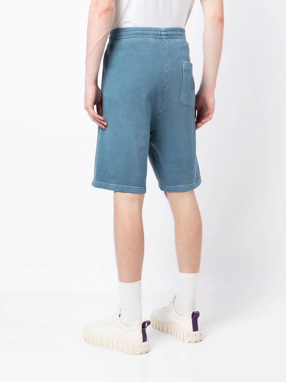 logo-patch cotton track shorts - 4