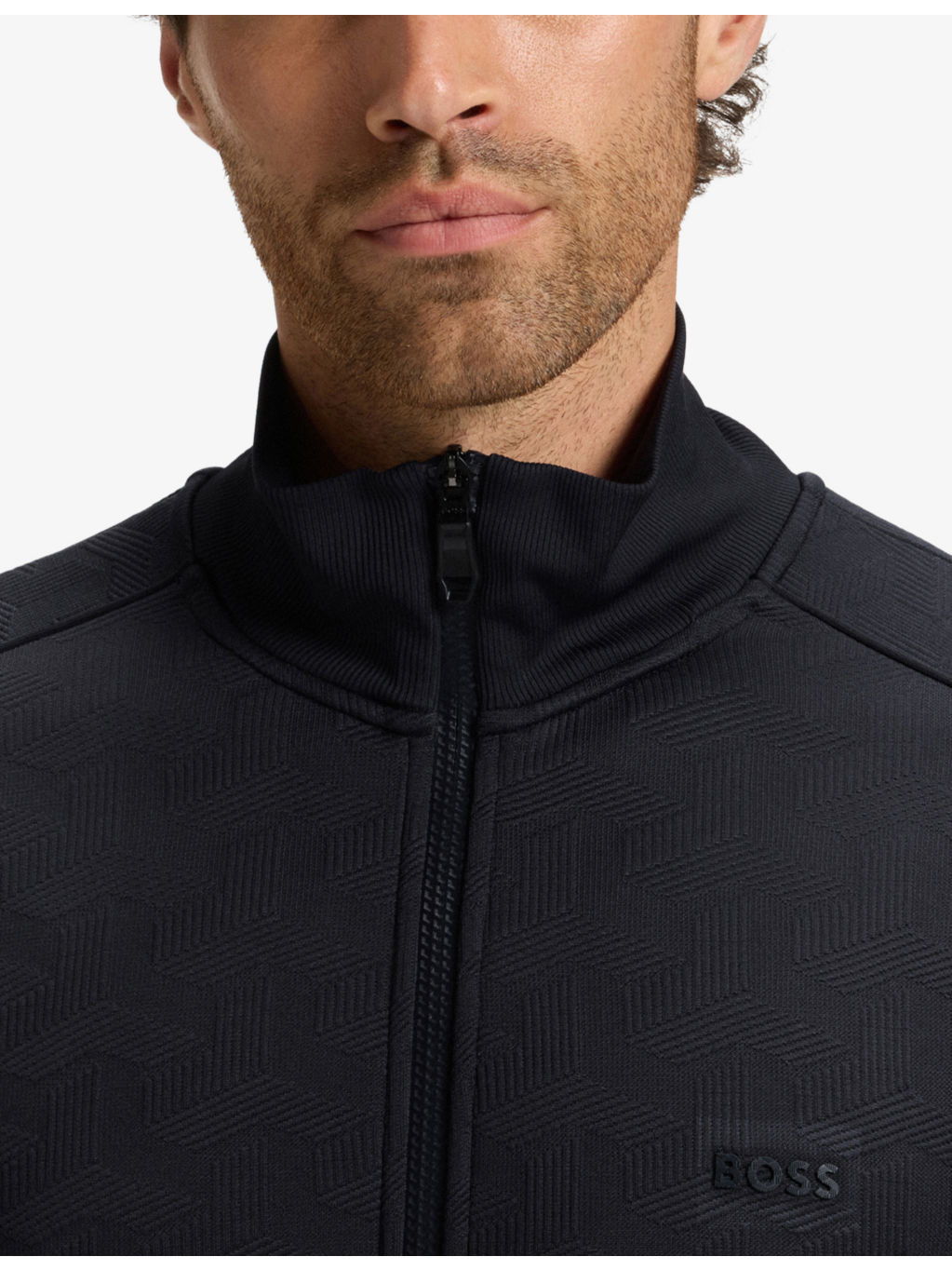 Quilted Jacquard Regular-Fit Woven Sweatshirt - 5