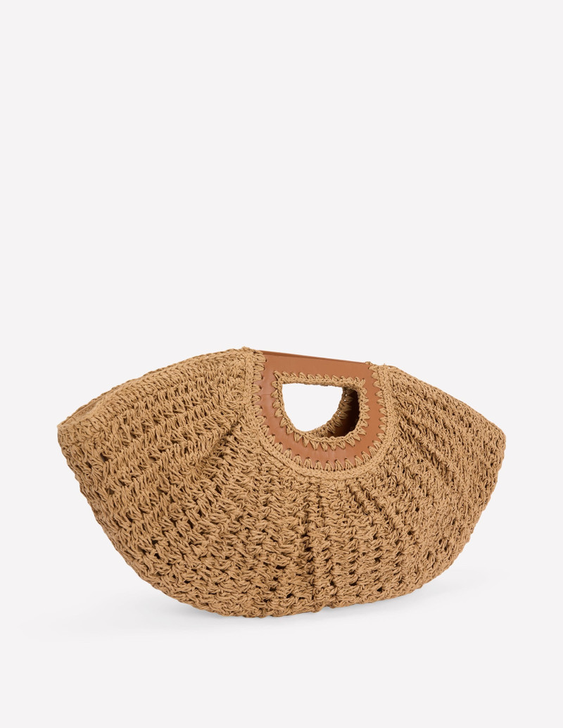 Raffia Moon Clutch-Natural Raffia 4