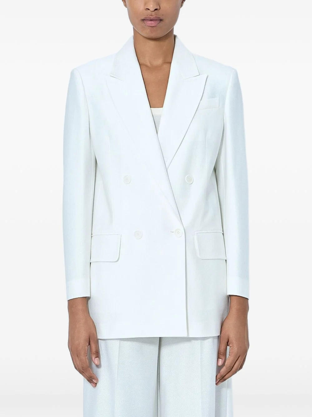 double-breasted notched-lapel blazer - 1