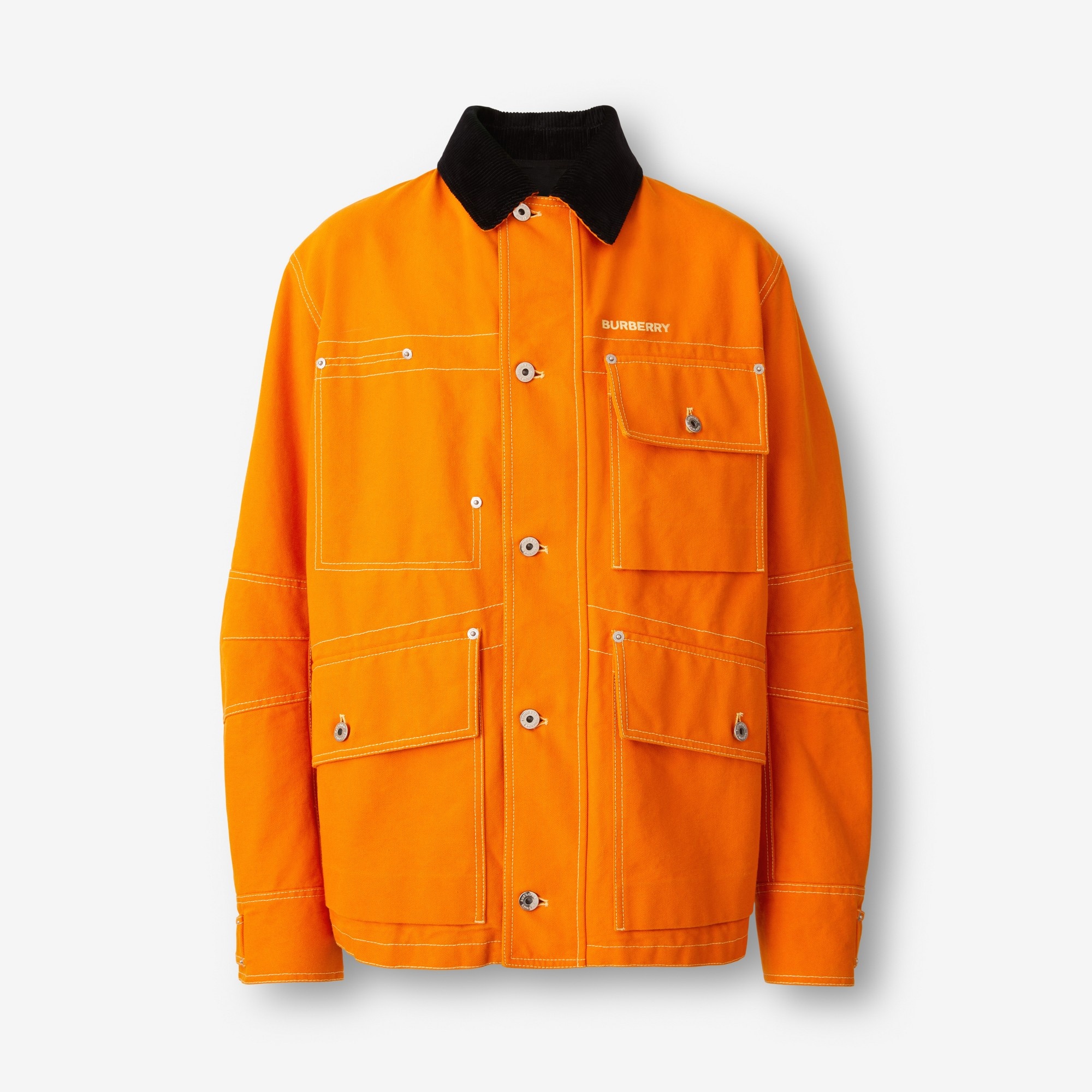 Corduroy Collar Cotton Canvas Field Jacket - 1