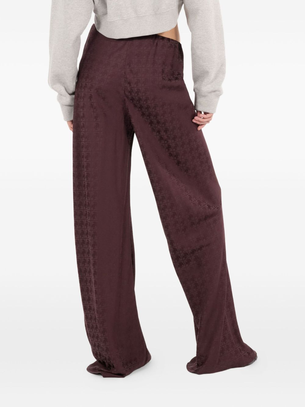 monogram-pattern drawstring trousers - 4