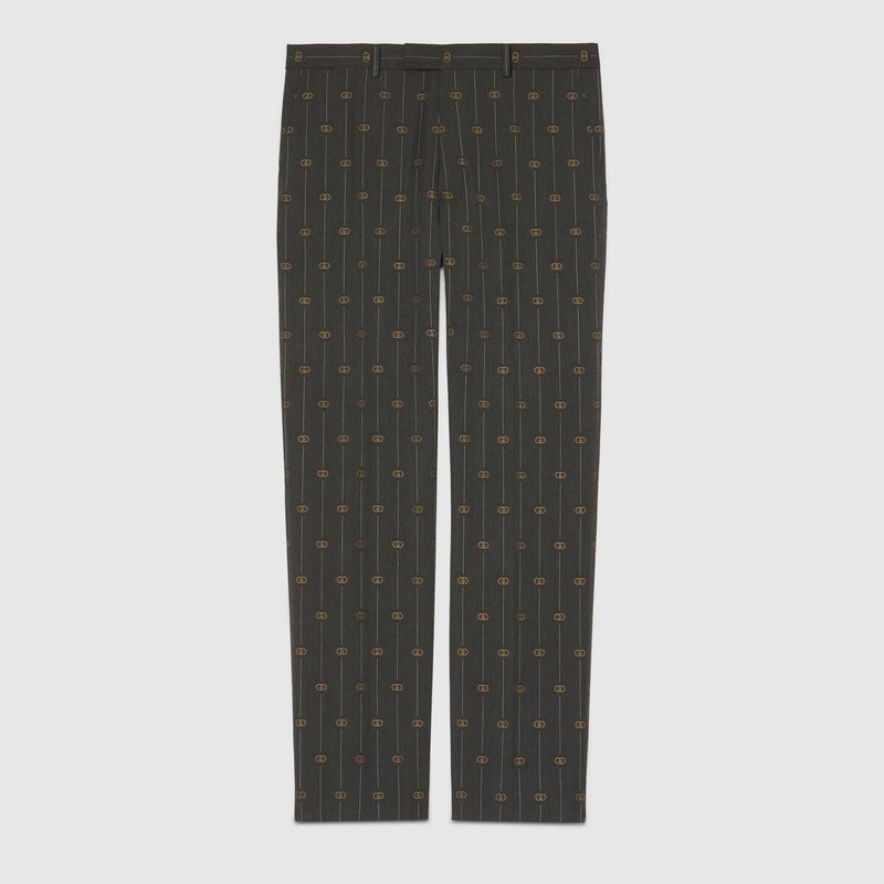 Heritage Interlocking G stripe wool suit 3