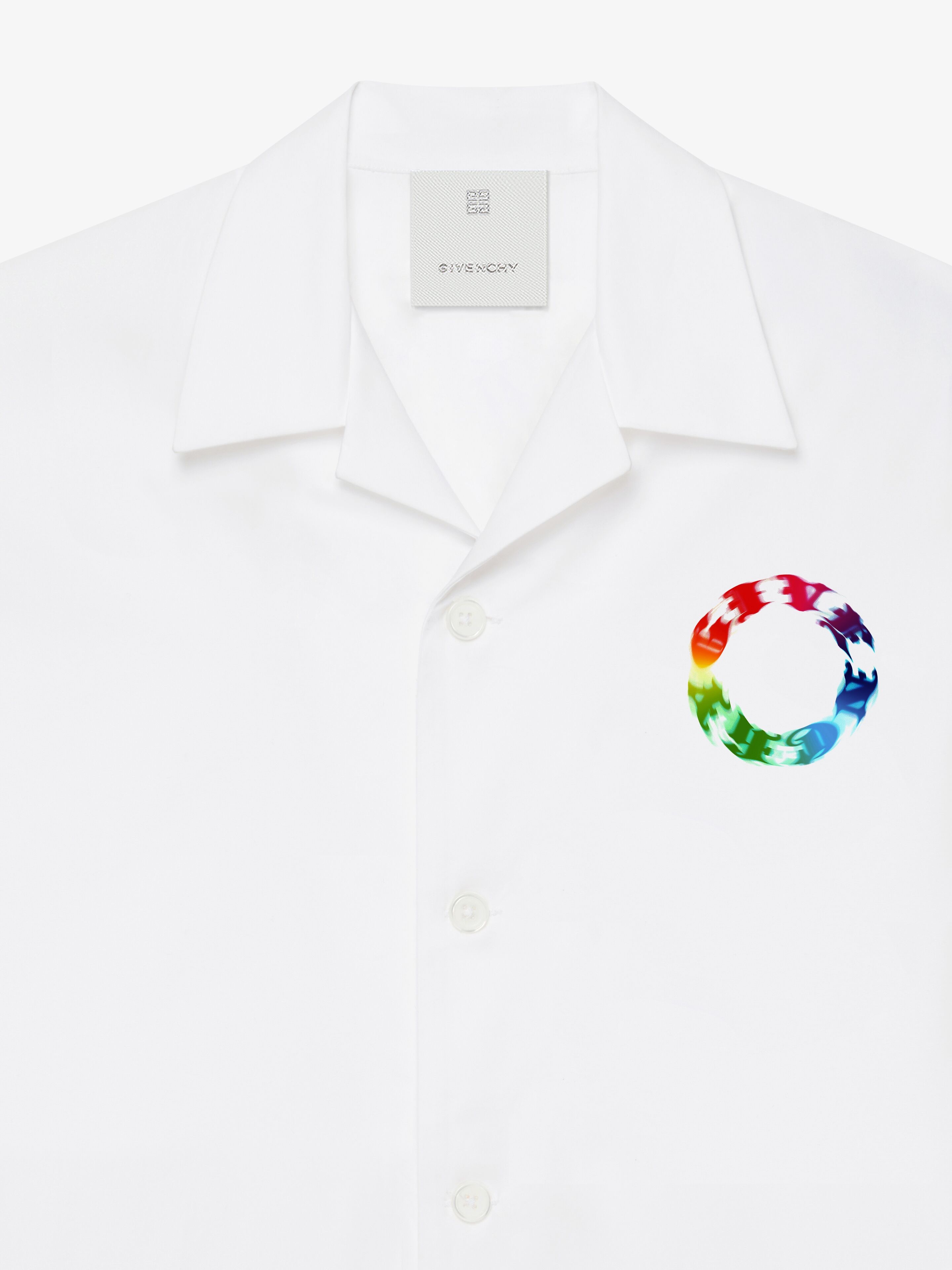 HAWAIIAN SHIRT IN POPLIN WITH GIVENCHY CIRCLE PRINT - 5