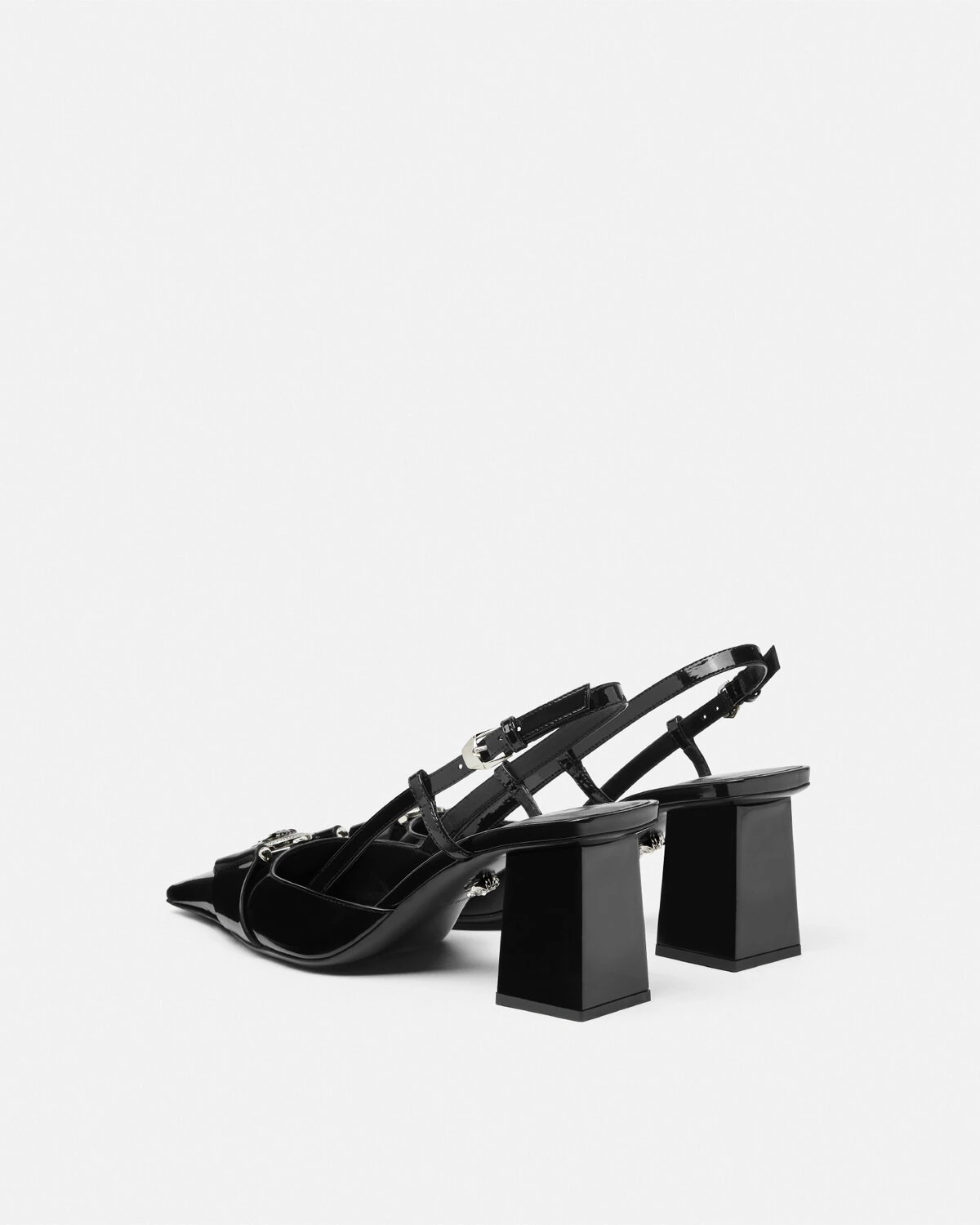 Medusa Buckle Patent Slingback Pumps 70 mm - 4