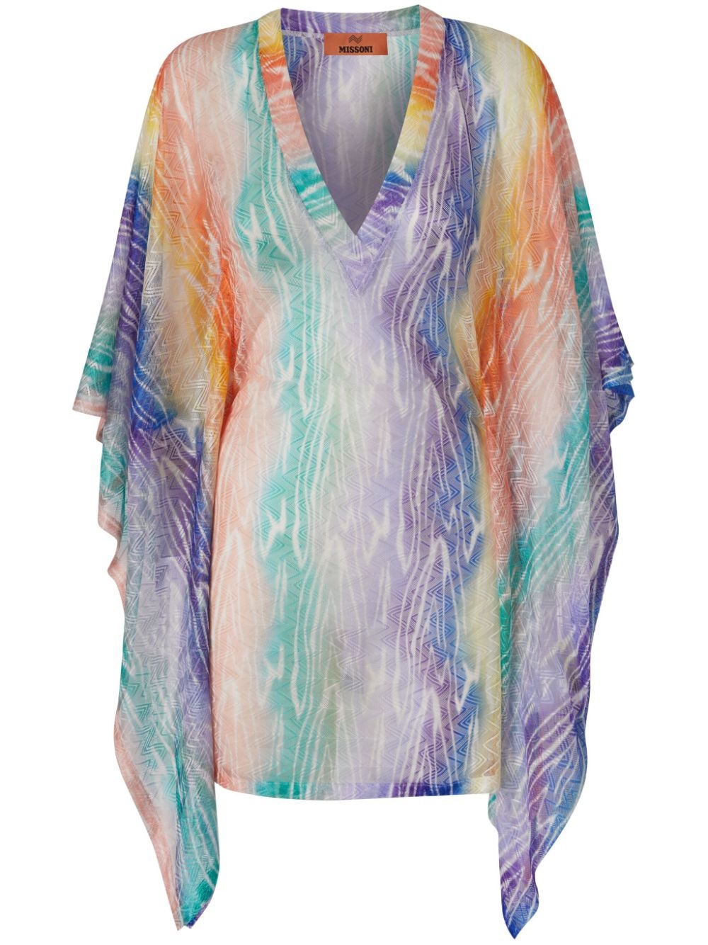 tie dye-print kaftan minidress - 1