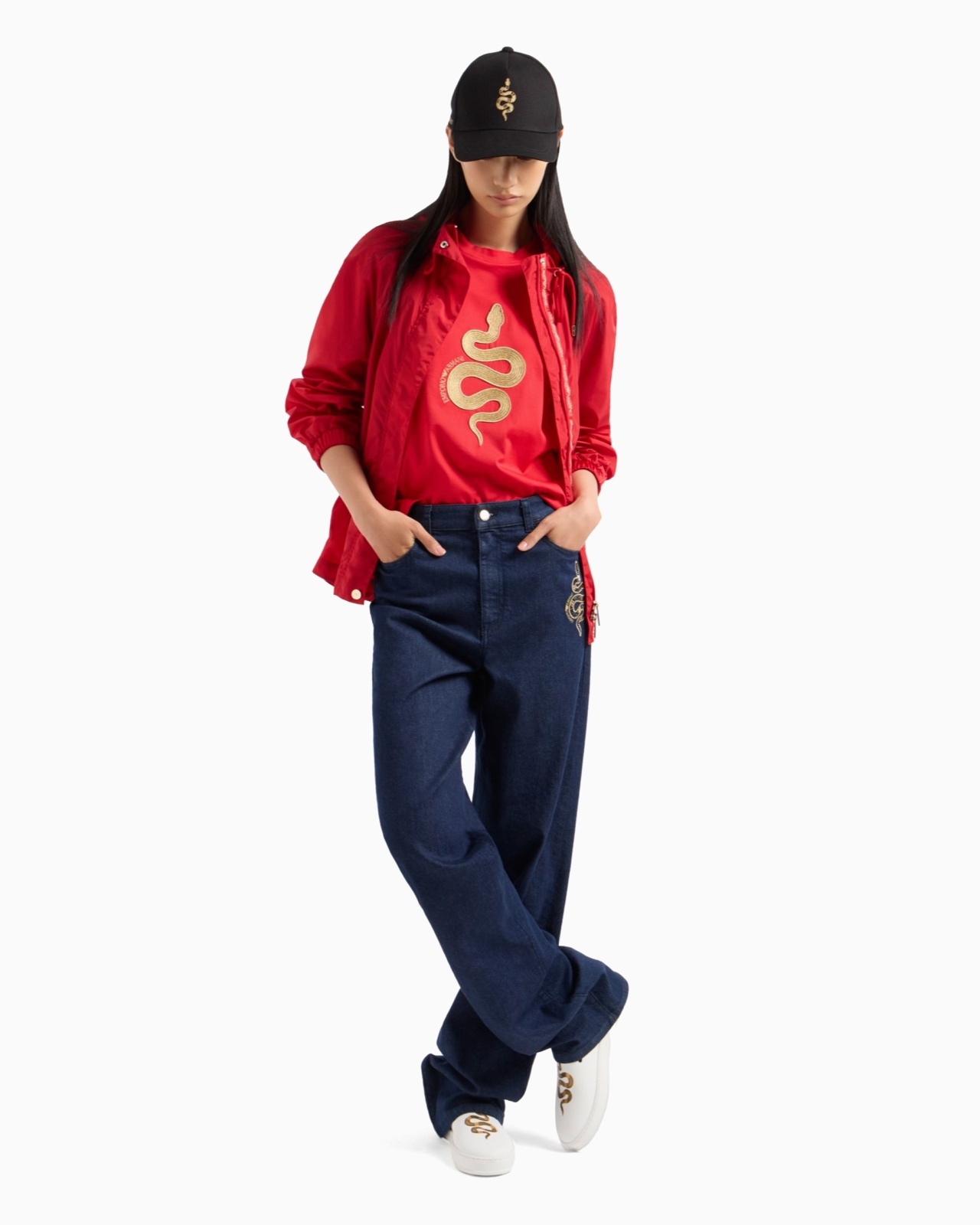 J4B MEDIUM-HIGH WAIST AND STRAIGHT-LEG DENIM JEANS WITH EMBROIDERY - 2