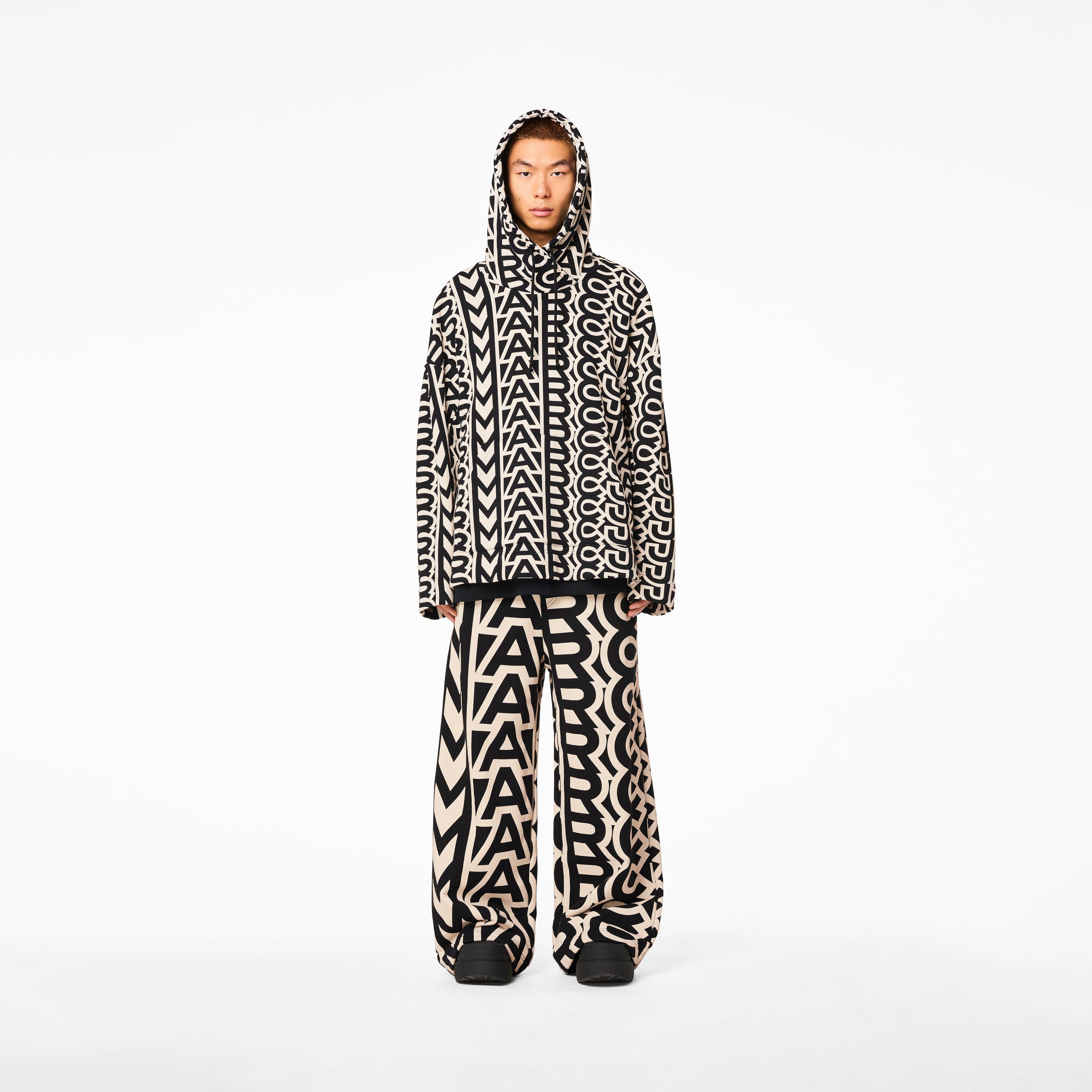 トップス MARC JACOBS MONOGRAM OVERSIZED HOODIE Marc Jacobs Monogram Oversized Hoodie Sweatshirt Black Ivory